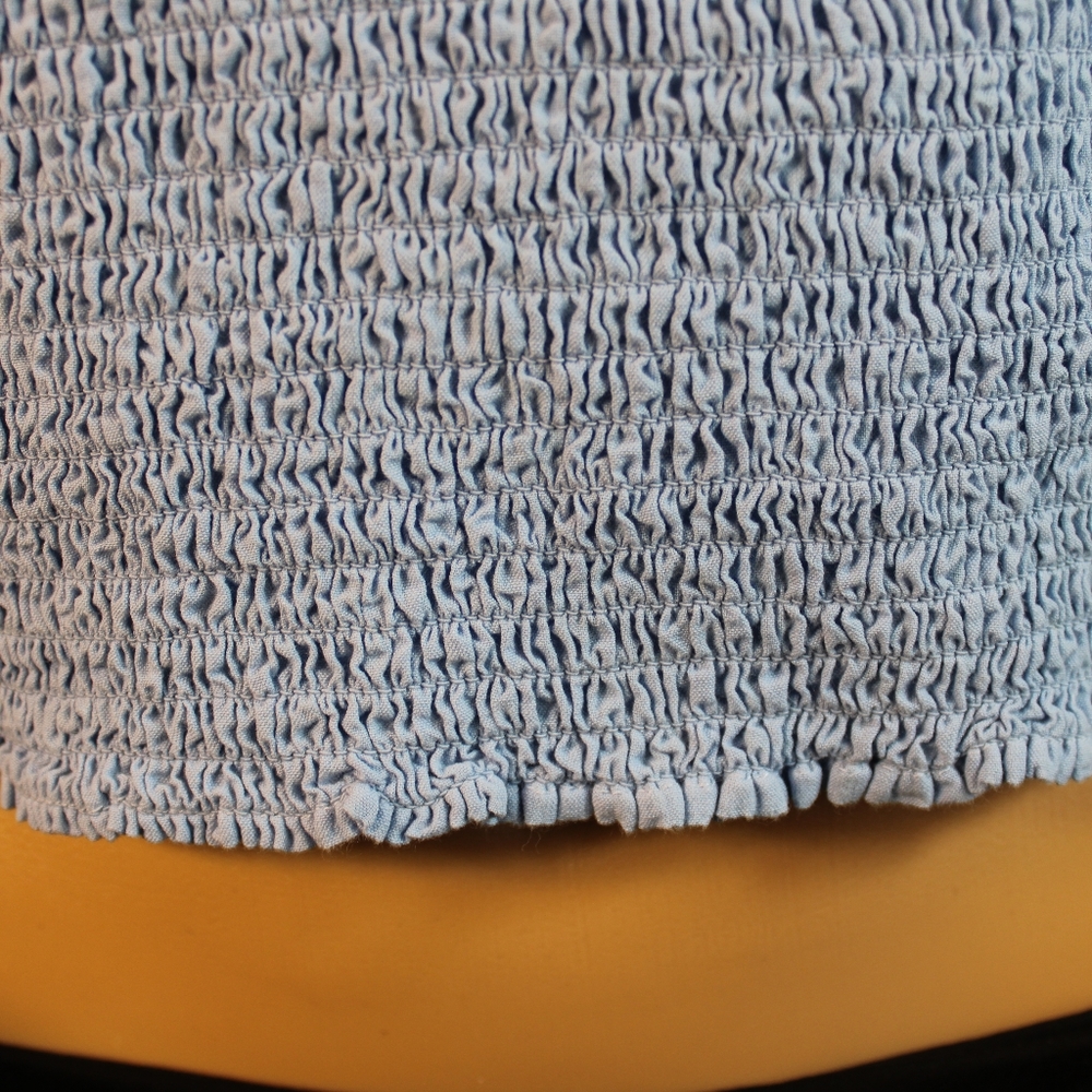 NWOT Urban Outfitters Blue Shirred Crop Top. Sz M. - Picture 4 of 8